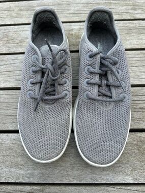 Allbird Gray Knit Lace-Up Sneakers – Neutral Casual Shoes